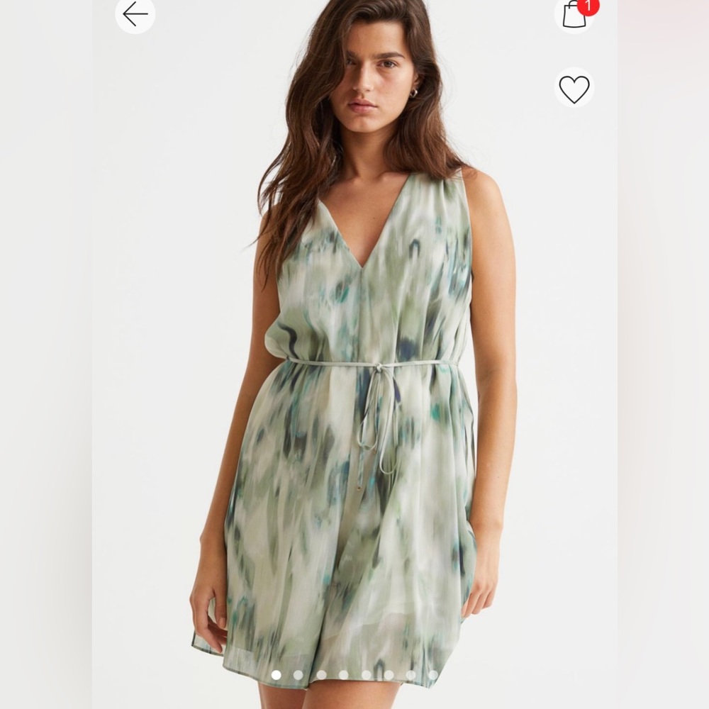 Chiffon Patterned Dress Romper